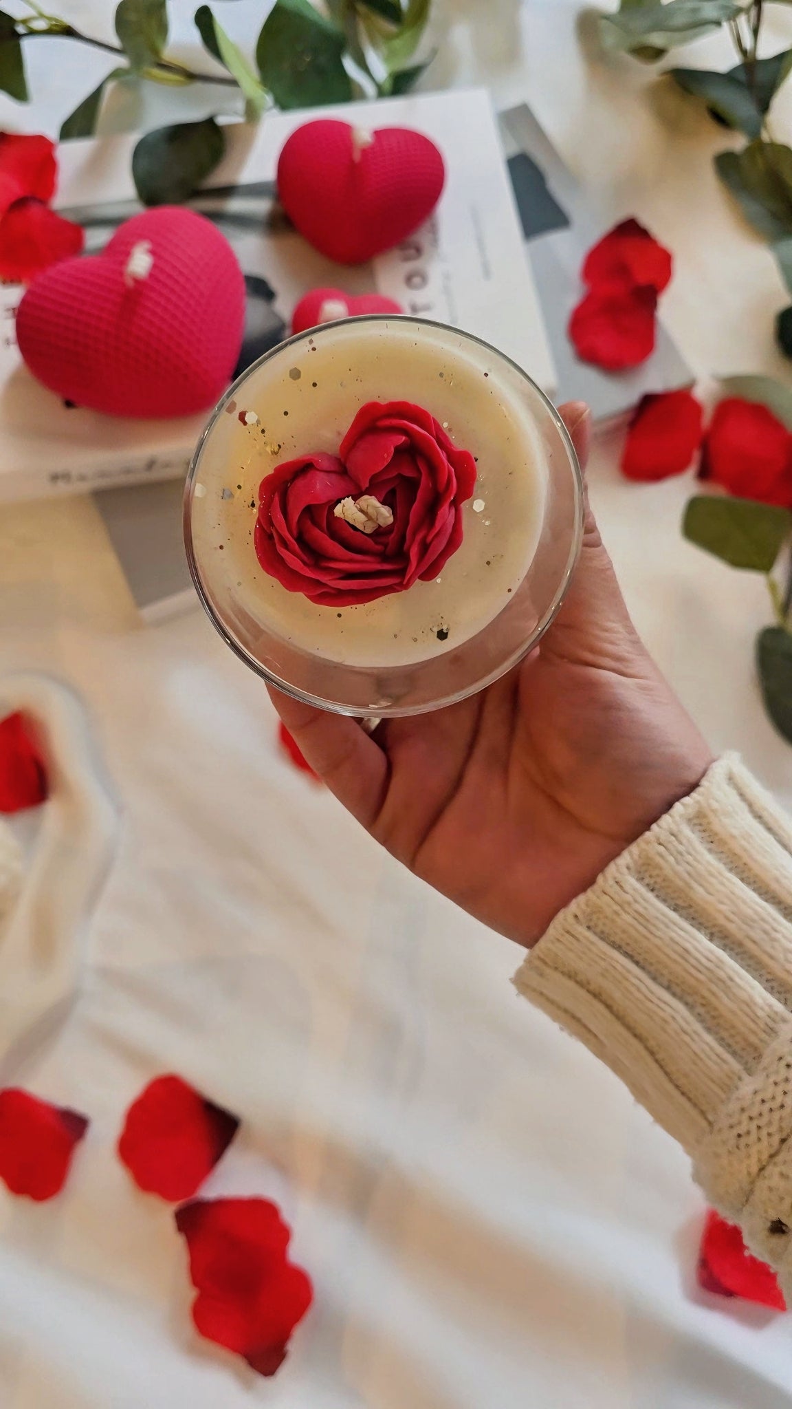 Bougie Rose Vanillée - Saint Valentin