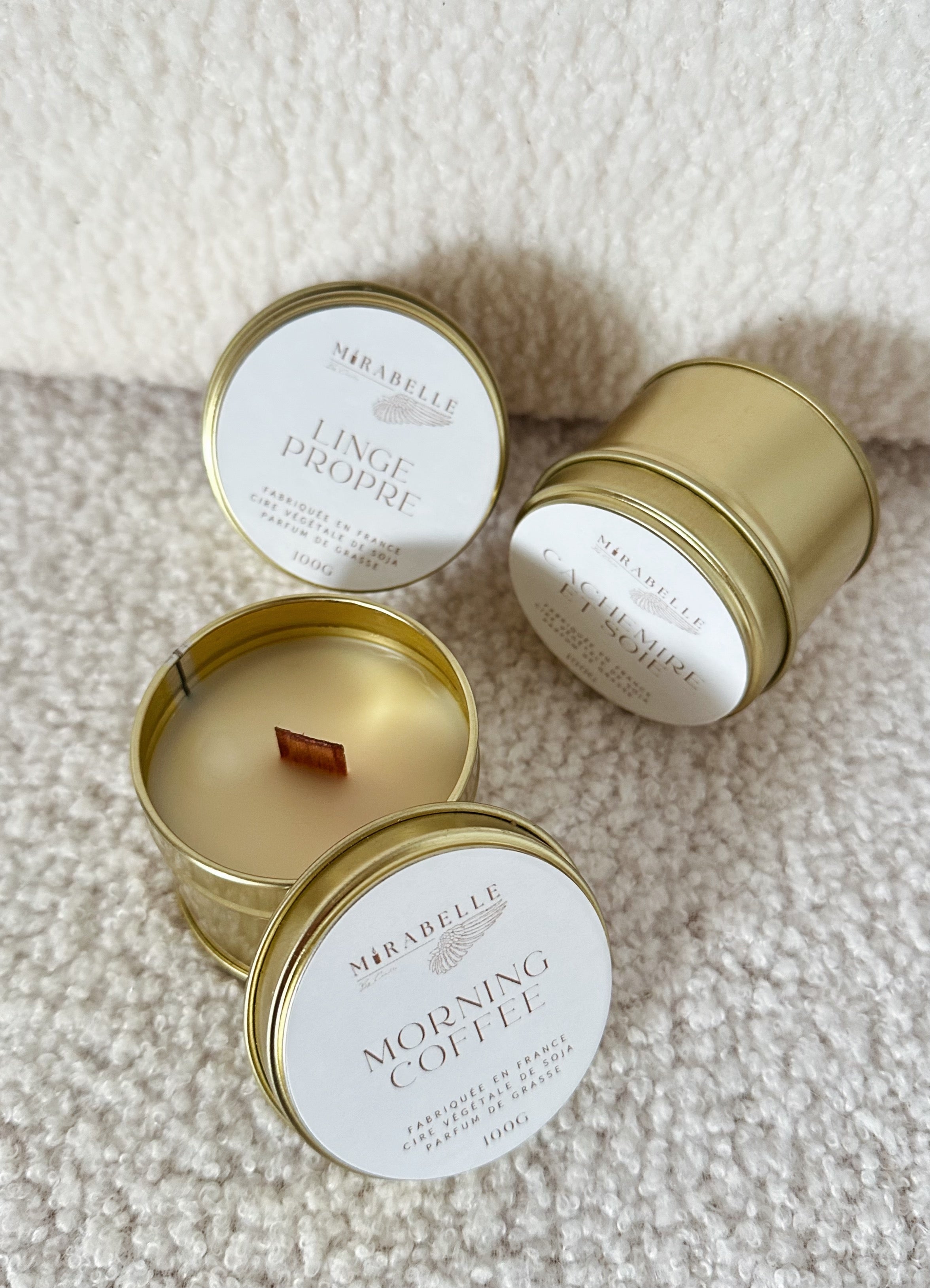 Les bougies pots dorés - 100g -