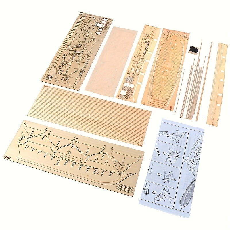 Modèle de Bateau à Voile en Bois Classique – Puzzle 3D Détailé pour les Amateurs de Bateaux