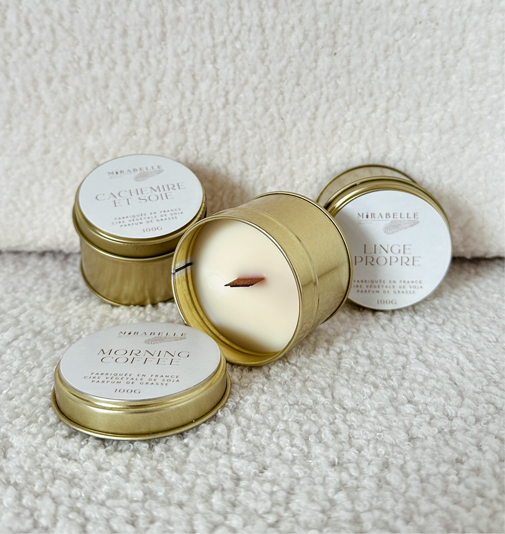 Les bougies pots dorés - 100g -