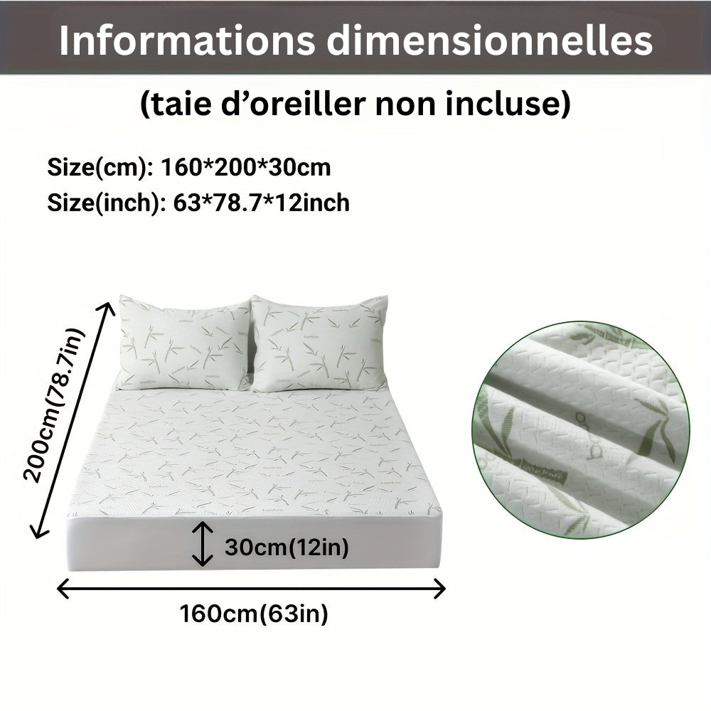 BambooCool Protège-Matelas – Respirant et Rafraîchissant pour un Confort de Sommeil Amélioré