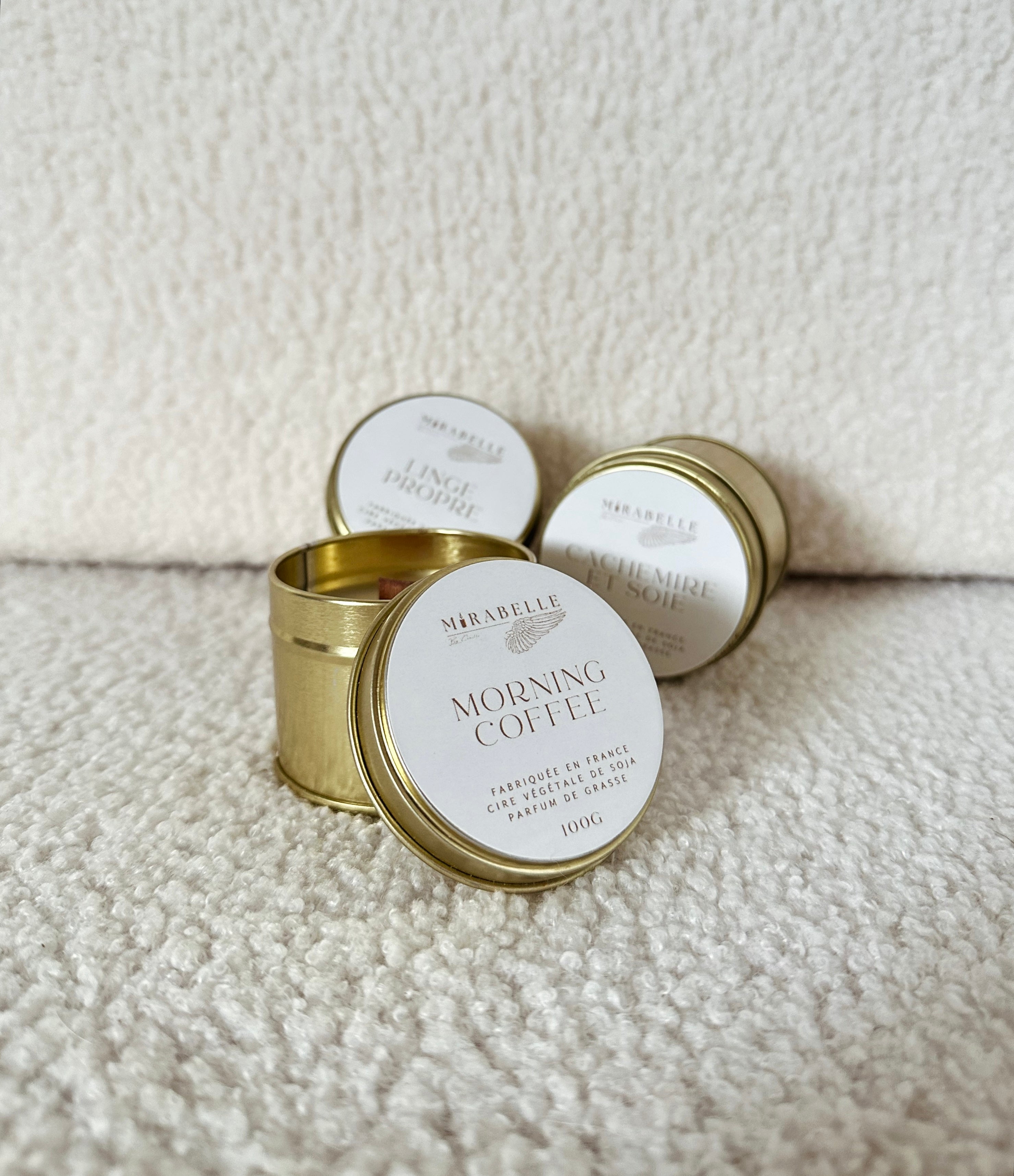 Les bougies pots dorés - 100g -