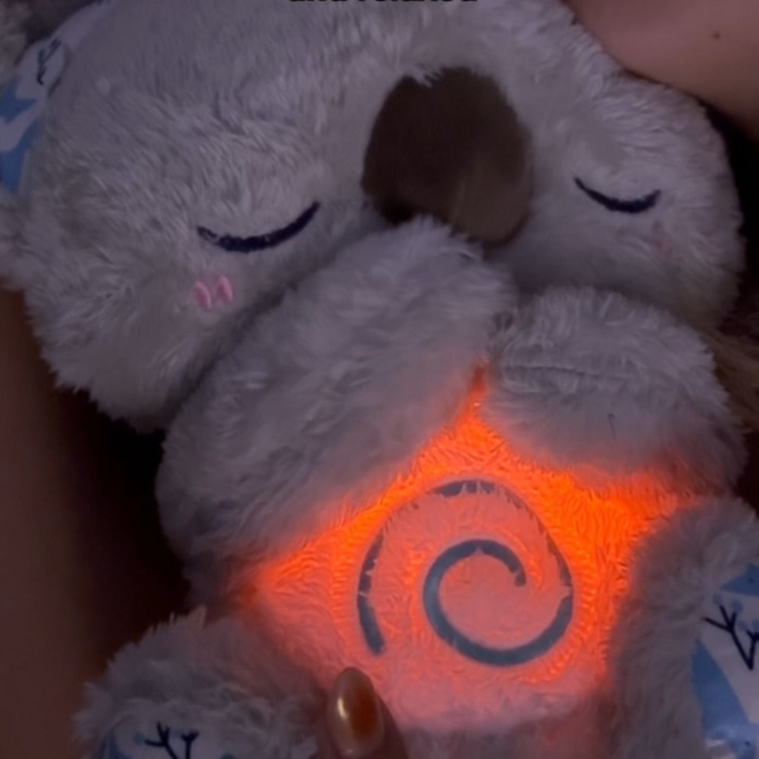 Koala Apaisant Jouet de Respiration | Simulateur de Respiration Rythmique | Tactile Haptique Thérapie Sonore Ultrasonique | Lampe de Nuit LED Intégrée | Compagnon en Peluche Alourdissant