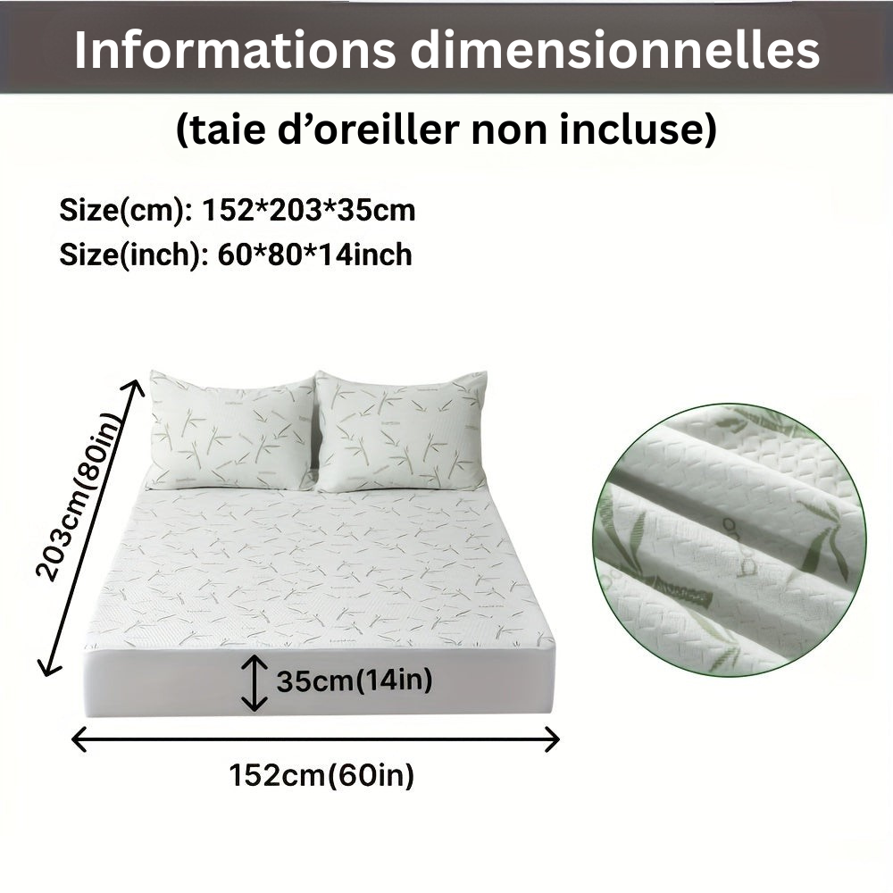 BambooCool Protège-Matelas – Respirant et Rafraîchissant pour un Confort de Sommeil Amélioré
