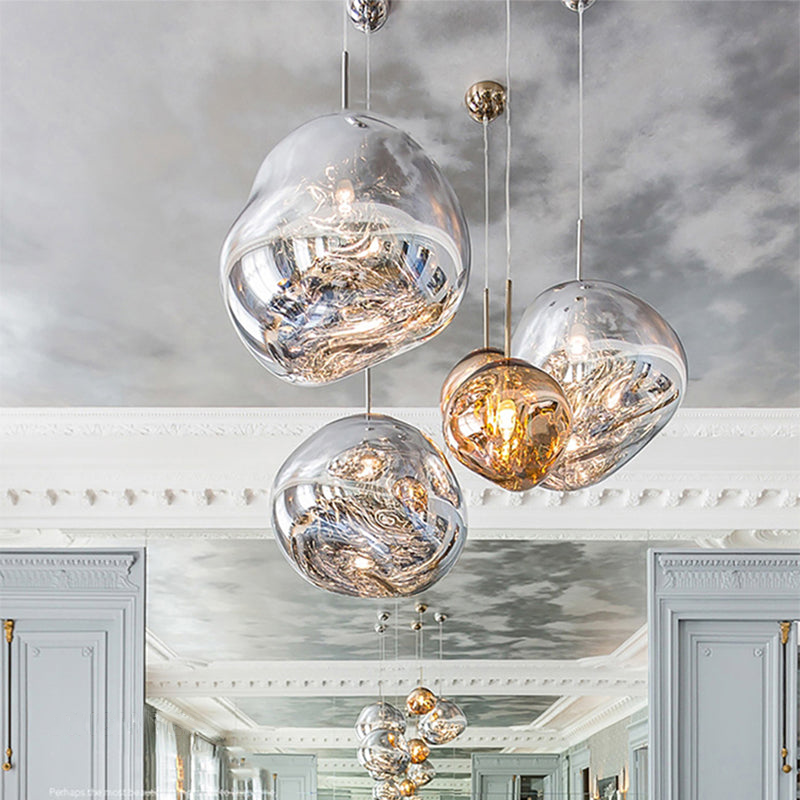 Kroonluchter met Gloeilampen |  Opvallend lava-ontwerp met warme LED-verlichting voor comfortabele, elegante decoratie.