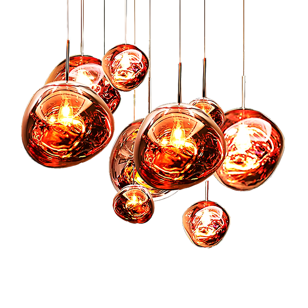 Kroonluchter met Gloeilampen |  Opvallend lava-ontwerp met warme LED-verlichting voor comfortabele, elegante decoratie.
