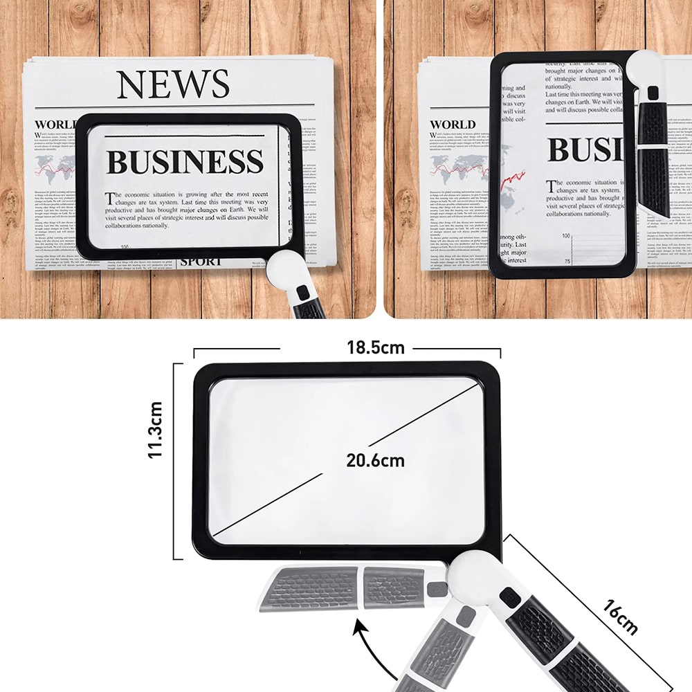 MagniView | Loupe LED à Page Complète avec Zoom 5X Clair pour la Lecture et les Tâches de Détails Fins