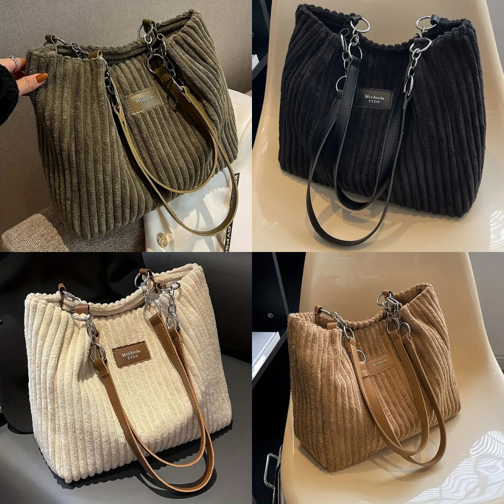 Amelia Sac à Bandoulière en Velours Côtelé - Luxe et Pratique pour Tous les Jours