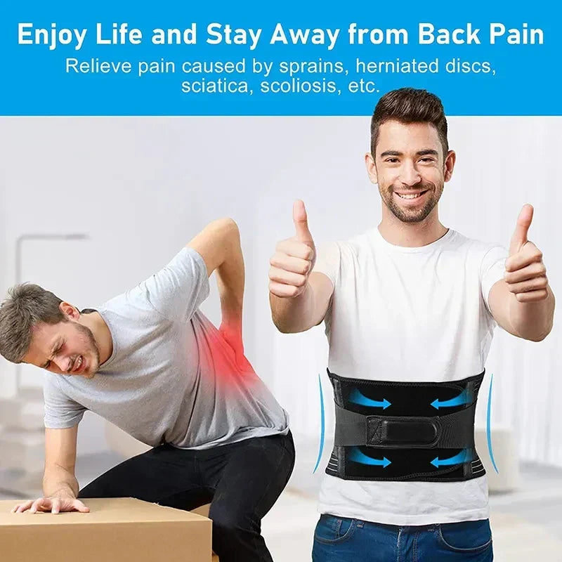 Ceinture de soutien dorsal OrthoFlexa | Soutien lombaire 360° avec Aluminium à mémoire et ressorts en acier | Respirant & Invisible sous les vêtements