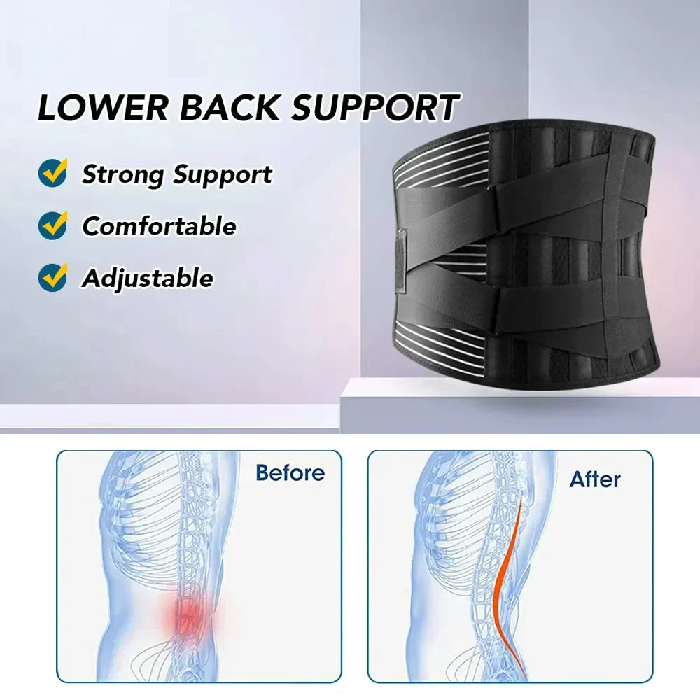 Ceinture de soutien dorsal OrthoFlexa | Soutien lombaire 360° avec Aluminium à mémoire et ressorts en acier | Respirant & Invisible sous les vêtements