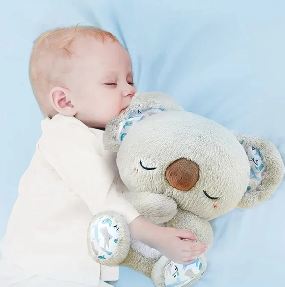 Koala Apaisant Jouet de Respiration | Simulateur de Respiration Rythmique | Tactile Haptique Thérapie Sonore Ultrasonique | Lampe de Nuit LED Intégrée | Compagnon en Peluche Alourdissant