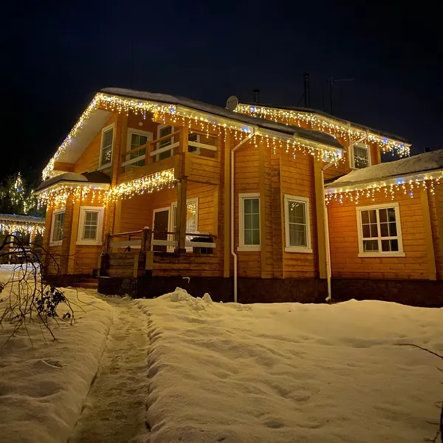 Rideaux lumineux magiques avec lumières LED scintillantes – Blanc chaud