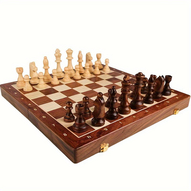 Jeu d'échecs en bois EchelonMaster | Échiquier artisanal en noyer avec pièces de jeu haut de gamme