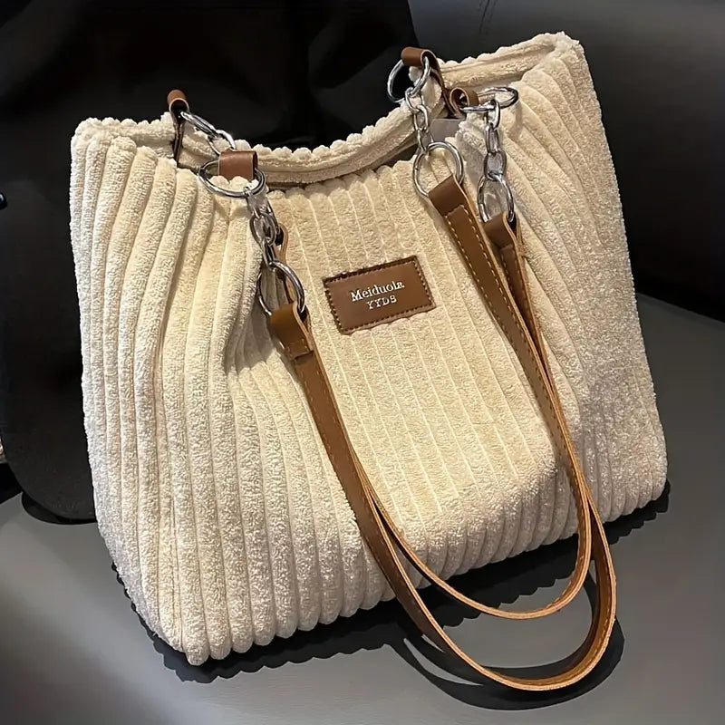 Amelia Sac à Bandoulière en Velours Côtelé - Luxe et Pratique pour Tous les Jours