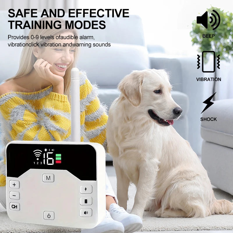 Clôture Sans Fil & Collier de Dressage 2-en-1 - Étanche & Rechargeable