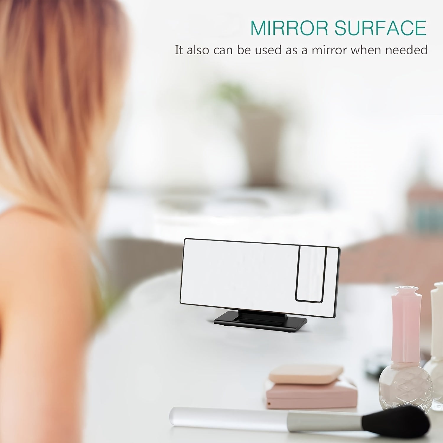 Réveil à Projection LED avec Projection Réglable à 180° – Affichage Clair et Fonction Snooze pour Chambre ou Bureau