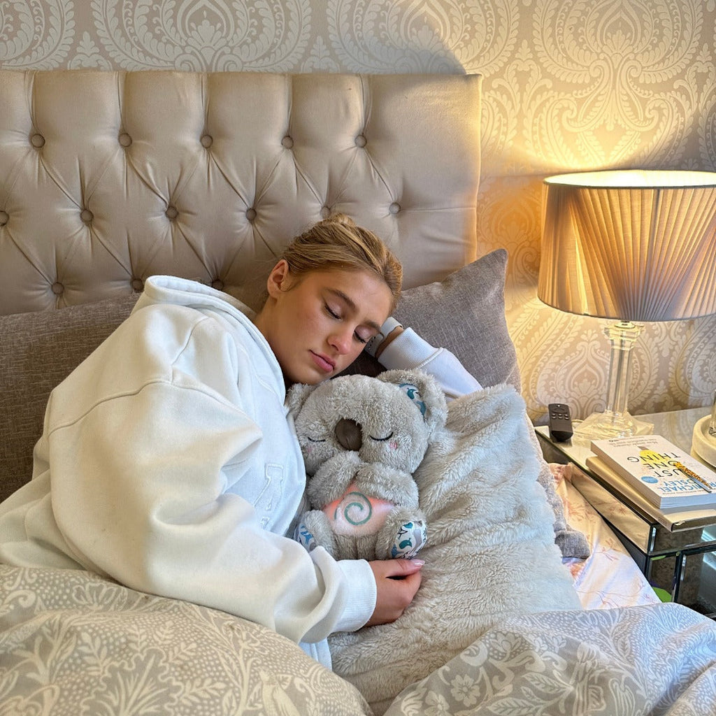 Koala Apaisant Jouet de Respiration | Simulateur de Respiration Rythmique | Tactile Haptique Thérapie Sonore Ultrasonique | Lampe de Nuit LED Intégrée | Compagnon en Peluche Alourdissant