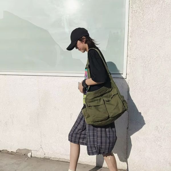 Sac à bandoulière en toile pour femmes – Vintage et spacieux
