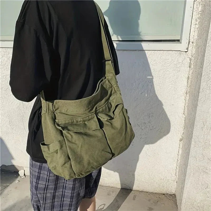 Sac à bandoulière en toile pour femmes – Vintage et spacieux
