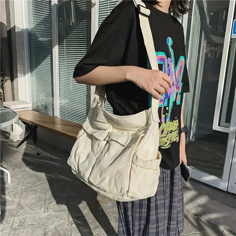Sac à bandoulière en toile pour femmes – Vintage et spacieux